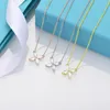 S925 Designer T Necklace for Women Senior Luxury Collar Chain Fashion Petals Four Diamond Love Pendant T Necklaces Wedding Jewelry Holiday Gift with Box