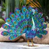 Garden Decorations Decorative Crafts Decorative Decorations Colour Courtyard Decorations Garden Decoration Iron Peacock Statue L230715