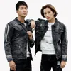 Men's Jackets Wholesale Palm Printed Broken Denim Trend Korean Hiphop Loose Spring Autumn Clearance Youth Thin Jacket Men