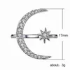 BlingBling Vvs Moissanite Ring 100% 925 Sterling Ring Designer Style New Crescent Moon Anello placcato oro rosa Apertura creativa Anello di fidanzamento Anelli d'argento