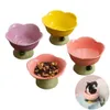 Cat Bowls Feeders Leuke keramische kom antislip bloemvorm High Foot Dogs Puppy Feeder Feeding Food Water Verhoogde verhoogde schotel Pet Supplies 230715