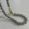 Collane con ciondolo Collana di perle artificiali Elegante girocollo collegato Gioielli per feste Materiale ABS Regalo per donne Ragazze