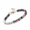 Strand 4-5mm Rice Shape Freshwater Pearl 4mm Faceted Round Fluorite Aquamarine Green Aventurine Natural Stone Bead Bracelet