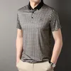 Polos męski MLSHP Summerka Printowa wydrukowana wysoka elastyczność męska koszule polo luksusowe Business Business Casual Golf Man T-shirty męskie koszulki 230714