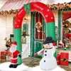 Julrekvisita 180 cm 240 cm jätteuppblåsbar ärke jultomten snögubbe juldekoration för hem nyårsfest 2792