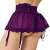 Plus Size Women Maid Costume Cosplay Uniform Sexig kjol för sexporr Stripper -outfit Se genom Bras erotiska underkläder för sex 18 L230626