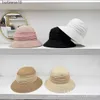 Japan och Sydkorea tidvatten Diamond Straw Hat Women's Summer Fashion Sunscreen Pot Hat Beach Sunshade Letter Pot Hat Big Brim Straw Hat