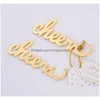 Openers Alloy Beer Bottle Opener Return Gift Cheers Shaped Plated Gold New Pattern 1 8Tb J2 Drop Delivery Home Garden Kitchen Dining Dhkng