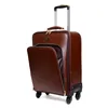 Sacs faits à la main en cuir de veau personnalisés Motif Voyage Cabine valise initiale valise en alliage d'aluminium chariot de vacances bagages de luxe boîte à air coffre ouvert