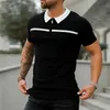 T-shirts pour hommes 2023 nouveaux hommes Sport Tee Polos Splicing T-Shirt Top Fitness Chemisier à manches courtes Casual Slim Fit Été Respirant Gym Hommes T-Shirt L230715