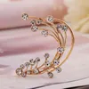 Backs Earrings Gothic Shiny Crystal Flower Ear Cuff For Women Girls Clip Jewelry