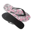 Slippers Lovely Pink Dalmatians Cartoon Print Woman Flip Flops Summer Seaside Resort Flat Shoes Adults Non-slip Cushion Pinch Sandals