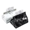 Vävnadslådor servetter Tissue Case Box Container Pu Leather Marble Pattern Servikarhållare Vävnadsbox Papers Bag Cosmetic Box Case Pouch Organizer R230714