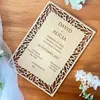 Greeting Cards Personalized custom Laser cutting wooden invitation menu card greeting card wedding party supplies 230714