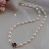 Bohême Perle Collier Demi Perle D'eau Douce Naturelle Perles Chaîne Bijoux