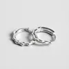 Hoop Earrings Simple Fashion Female Metal Round Joint Earring Classic 925 Sterling Silver For Women Dainty Bride Wedding Jewelry