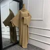 Abbigliamento etnico Donne musulmane Abito hijab Abiti da preghiera Batwing Abaya Copricapo coordinato Sciarpa Islam Jilbeb Dubai Turchia Saudi Ji202F