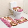 Shower Curtains Waterproof Bathing Shower Curtain Set with Toilet Covers Bath Mat for Bathroom Non-slip Rug Carpet Bathroom Accessories