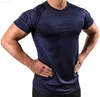 Męskie koszulki męskie koszule mięśni kulturystyka Szybka sucha koszulka z krótkim rękawem Casual Sports T-shirt jogging na zewnątrz Mężczyzn T-shirt fitness T-shirt L230715