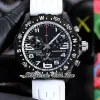 New Endurance Pro 44 Miyota Quartz Chronograph Mens Watch V2 X82310A71B1S1 PVD ​​STEEL ALL BLACK BIG NUMBERマーカーホワイトラバーストラップストップウォッチウォッチC133A3