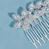 Headpieces Trendy Silver Color Wedding Bridal Hair Comb Rhinestone Crystal Women Accessories Hairpins Clips Headpiece Jewelry