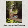 Canvas Art Handmålade oljemålningar av Claude Monet Park Monceau Garden Landscape Artwork for Restaurant Decor