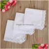 Handkerchief 25Cm White Lace Thin Cotton Towel Woman Gift Party Decoration Cloth Napkin Diy Plain Blank Fwb6778 1466 T2 Drop Deliver Dhsqp