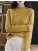 Pulls pour femmes automne hiver pull à col haut grande taille ample basique couleur Pure tricoté sous-vêtement doux Stretch hauts TOP185