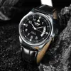 Ganador de las chaquetas Mens Watch Top Brand Mechanical Watch Calendario de cuero negro Fashion Classic Business Casual Wristwatchs