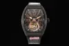 RMS V45 Tourbillon Watch utrustad med dubbelhårstångsrörelse 72 timmar Power Storage Sapphire Crystal Glass Mirror Fluorubber Strap