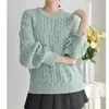 Suéteres femininos de lã grossa tricô pulôveres pulôveres mangas compridas com decote em O parafuso fio solto casual feminino cardigã suéter roupas