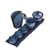 Weingläser Chinesisches Kung Fu Reisetee-Set Keramikglasur Teekanne Teetasse Gaiwan Porzellan Teaset Wasserkocher Teegeschirr-Sets Trinkgeschirr Zeremonie 230715