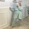 Roupas étnicas Ramadan Aid Mubarak Abaya Dubai Turquia Hijab Conjuntos Muçulmanos Vestido Roupas Islâmicas Para Mulheres Conjuntos Kaftan Muçulmano 269E