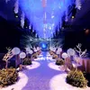 Elegant White Wedding Hall Ceiling Centerpieces Decoration Cloud Top Yarn With LED Lights String For Home Hotal Roof Layout Props