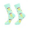 Женские носки 1Pair/Pack Simple Design Women 2023 Fashion Happy Mundy Men's Harajuku Sock Print