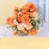 Flores decorativas Crisântemo Artificial Peônia Flor Falsa Buquê de Luxo Decoração de Casamento Mesa de Casa Faça Você Mesmo