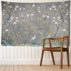 Tapestries Dome Cameras Spring Flowers Birds Illustration Wall Tapestry Målning Landskap Vägg hängande Tapestry Heminredning TABELL TAPE TAPESTRY R230714