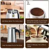 1 st rostfritt stål kaffekanna, mocka espresso latte percolator spis kaffe maker potten percolator dryck verktyg