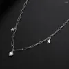 Choker JHJT Stainless Steel Chain Heart Star Pendant Necklace For Men Women Link Punk Fashion Male Jewelry Gift