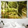 Tapisseries dôme caméras forêt arbres paysage tapisserie oiseau rivière lumière du soleil tenture murale Style bohème érable forêt scène décor à la maison