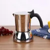 1pc Coffee Pot Stainless Steel Moka Pot Extraction Black Espresso Pot Hand-Washing Pot Bottom Thickened Coffee Machine, 200ml/300ml