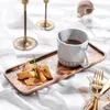 Diskplattor Acacia Wood Coffee Tray Rectangular Food CupTrays Dekorativ dessert godis bambu Gongfu te 230715