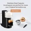 مرشحات القهوة icafilas لـ Nespresso Vertuo التالي الكبسولة القابلة للتعبئة Fliter Pod Eco ودية الصلب المقاوم للصدأ القابل لإعادة الاستخدام 230715