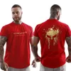 T-shirt da uomo T-shirt da palestra in cotone da uomo Bodybuilding Workout Streetwear T-shirt da uomo in cotone Top L230715