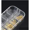 Storage Boxes Bins Nail Art Box 12 Grids Compartment Plastic Sequins Organizer Jewelry Mini Diamond Empty New Arrival 2 8Px Xb Dro Dh4Xv