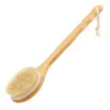 Brosse de bain à poils naturels exfoliante beauté corps douche brosse Portable voyage Massage cheval cheveux brosse sèche en bois L230704