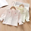 Våren småbarn barn tjej kläder baby söt polka dot toppar skjorta för barn flickor baby kläder ett år födelsedagspresent skjorta