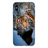 للحصول على غطاء سيليكون ناعم على iPhone XS XR على XS Max Coque Pumper Back Cover Black TPU Case Lion Wolf Tiger Dragon