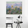 Canvas Art Claude Monet Painting Palm Trees at Bordighera Handmade Artwork Vibrant Decor for Wine Cellar