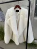 Пиджаки высокого качества, зимнее пальто с мехом с большими лацканами и длинными рукавами, свободная теплая куртка из искусственного меха, свободное пальто белого цвета, цвета хаки.